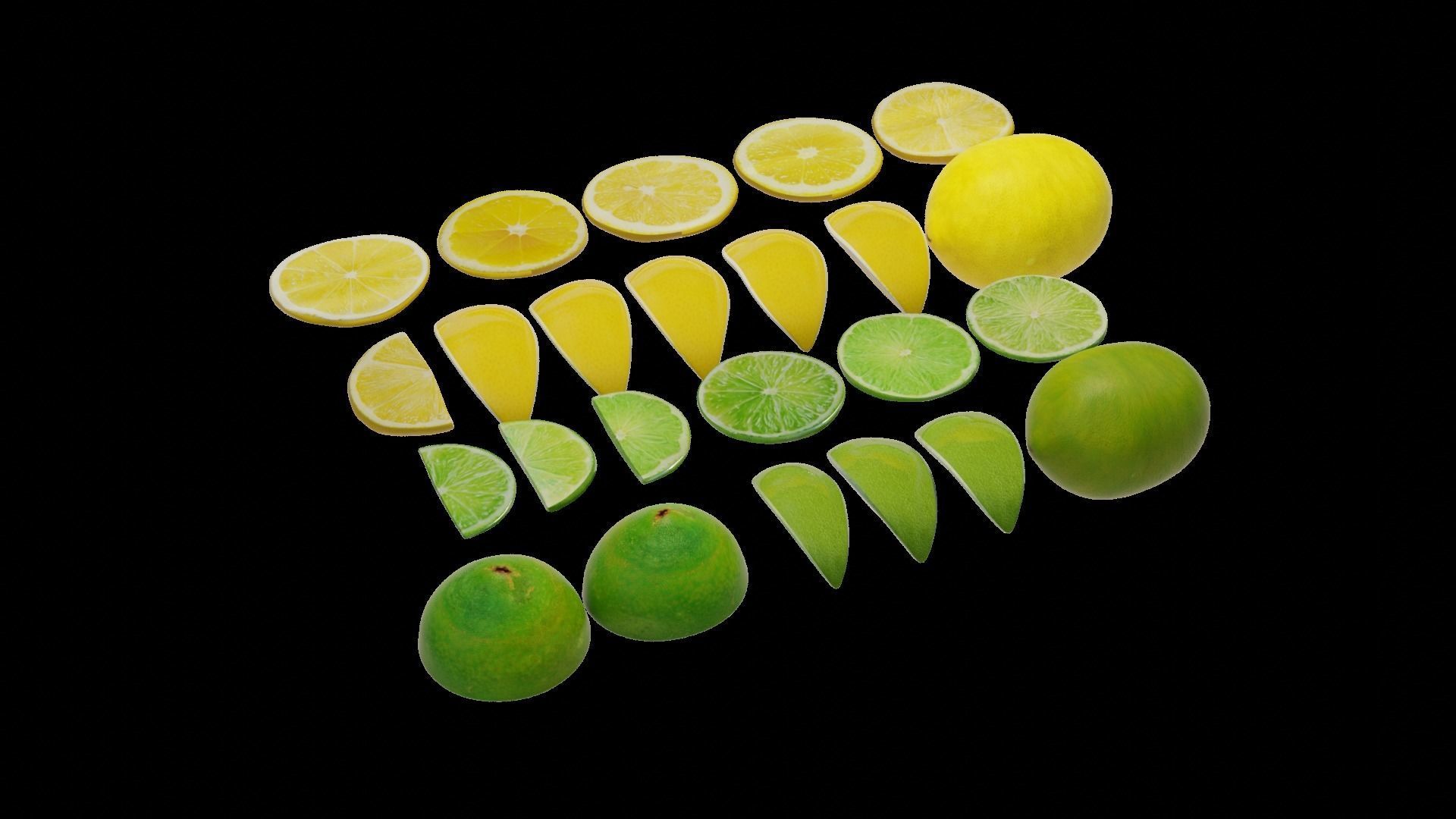 Lime and Lemon PBR Low poly Low-poly 3D model_3