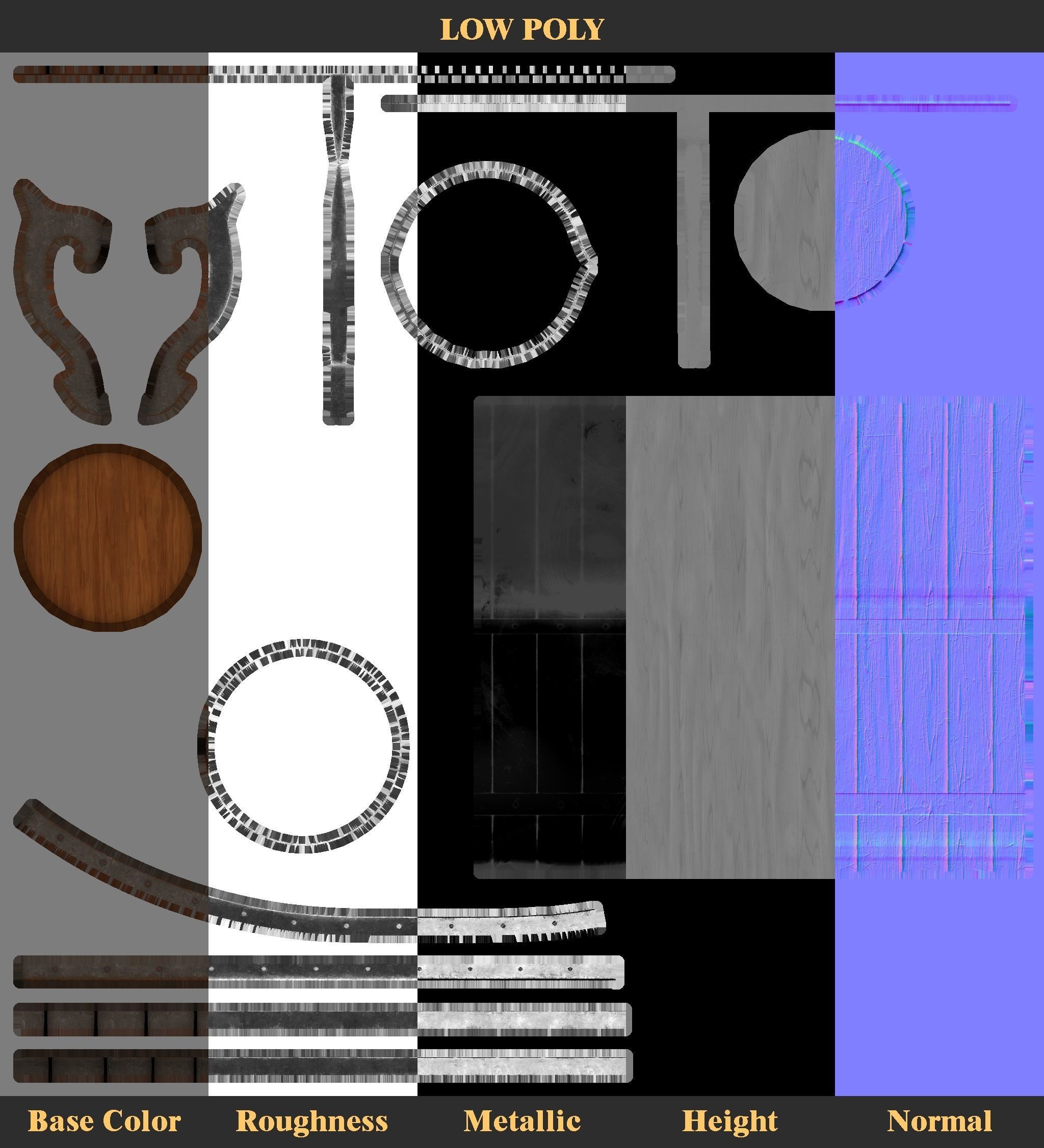 Barrels Package Low-poly 3D model_31