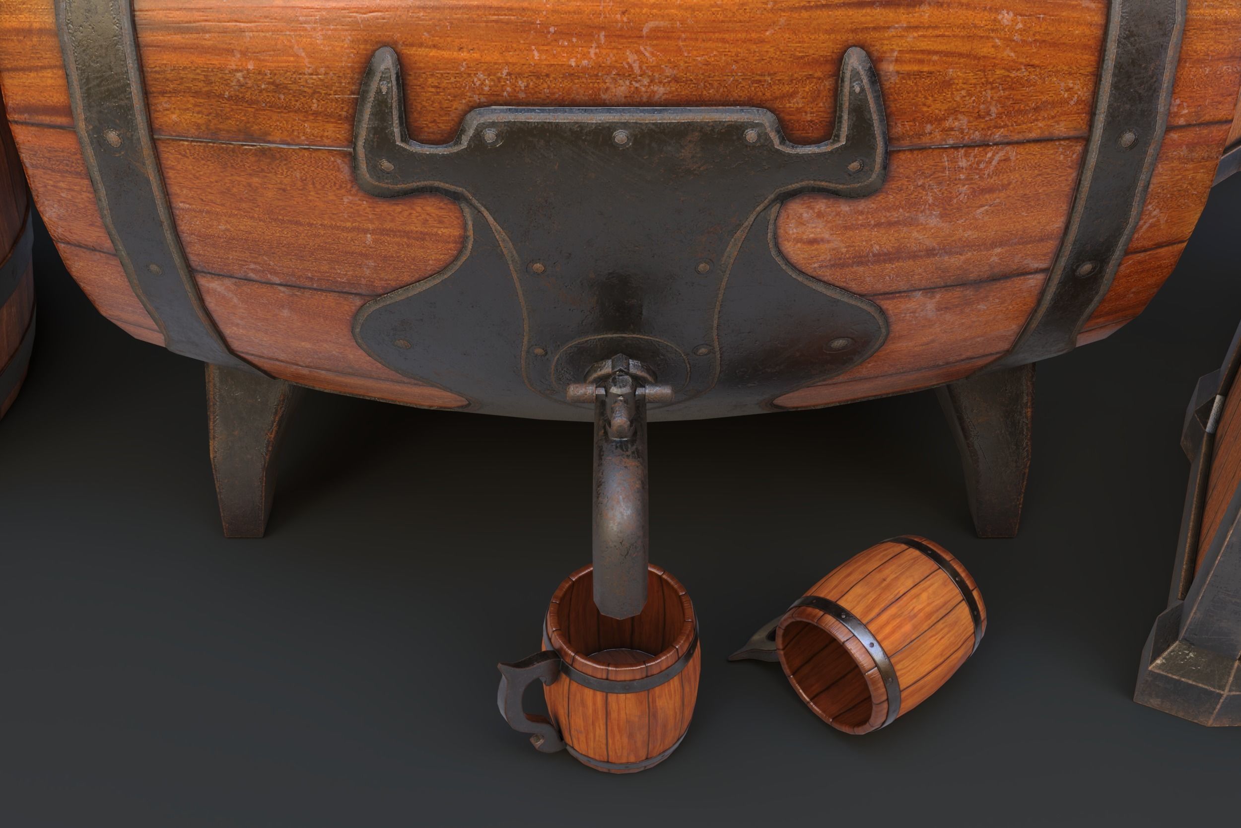 Barrels Package Low-poly 3D model_17