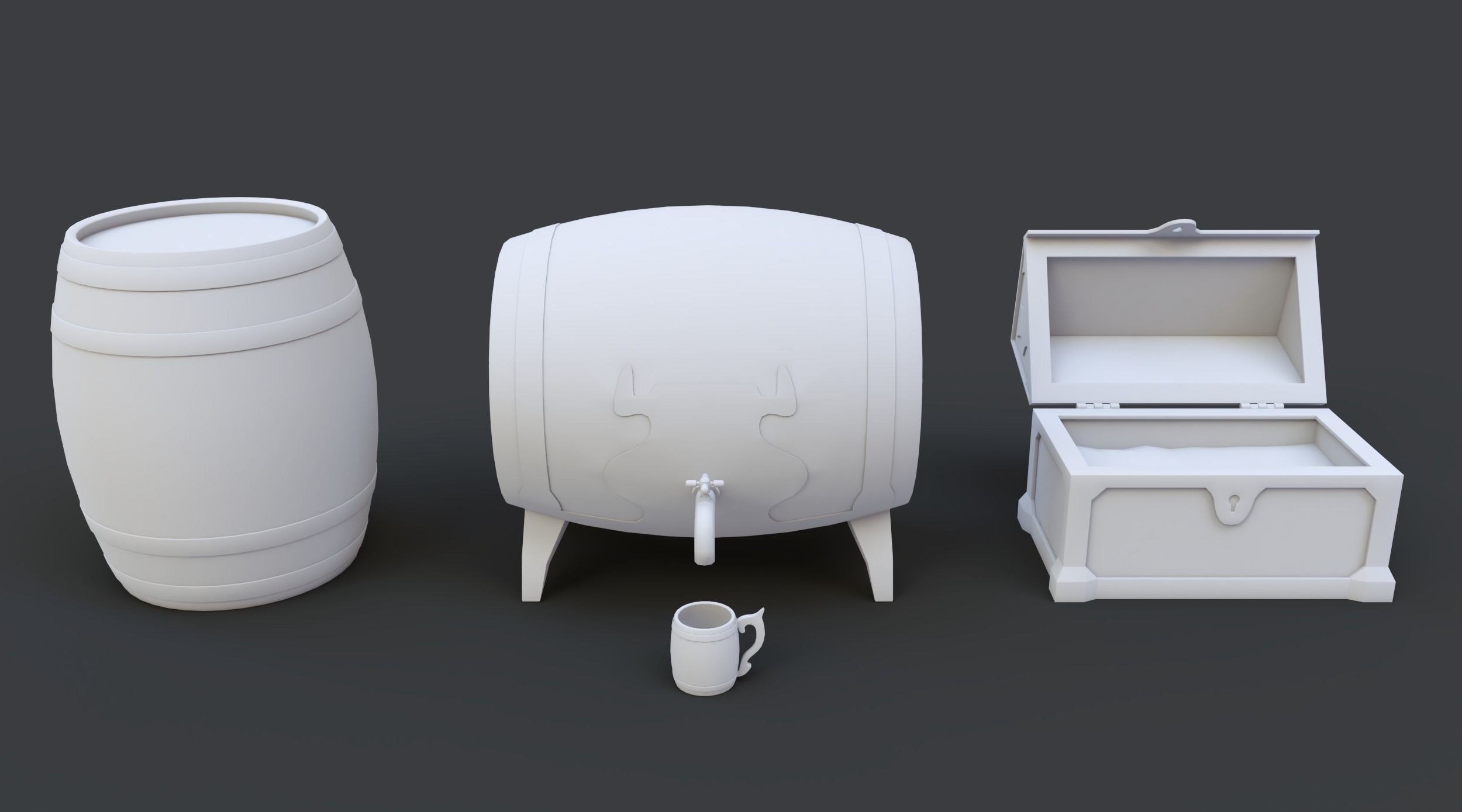 Barrels Package Low-poly 3D model_25