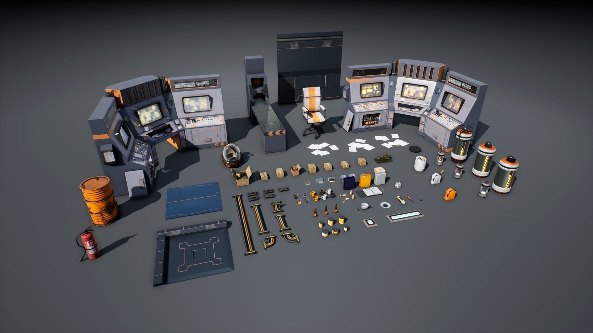 Stylized Sci-Fi pack Low-poly 3D model_12