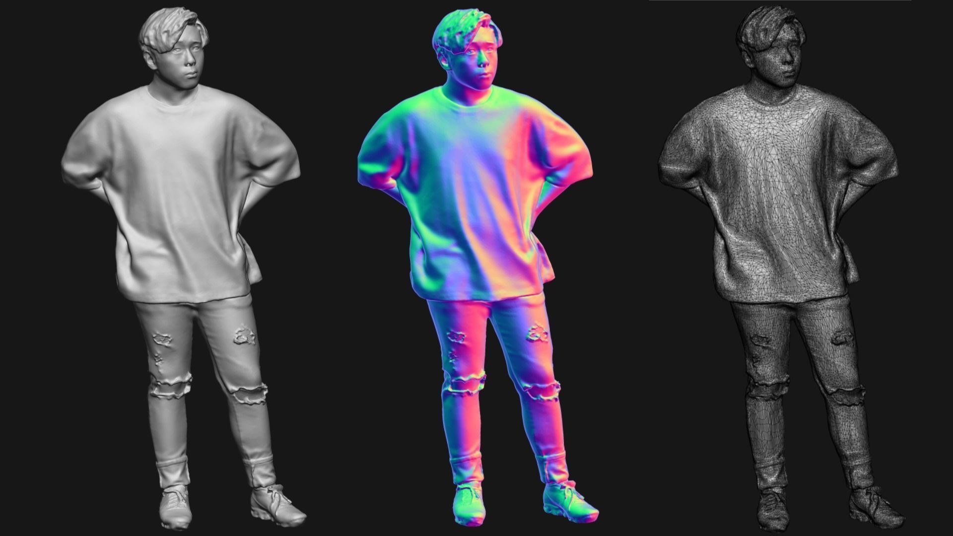 A Relaxed  Young Man Posing In Akimbo Posture 3D model_6