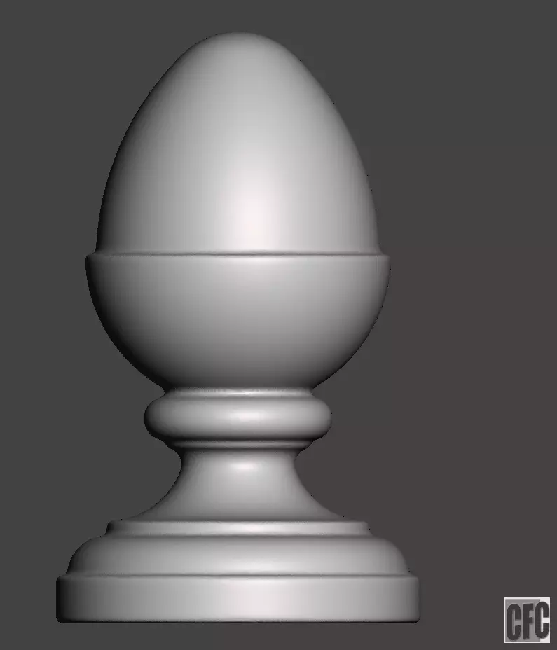 WoodCarving Finial - 3d model for CNC - FinialCFC02 3D print model_0