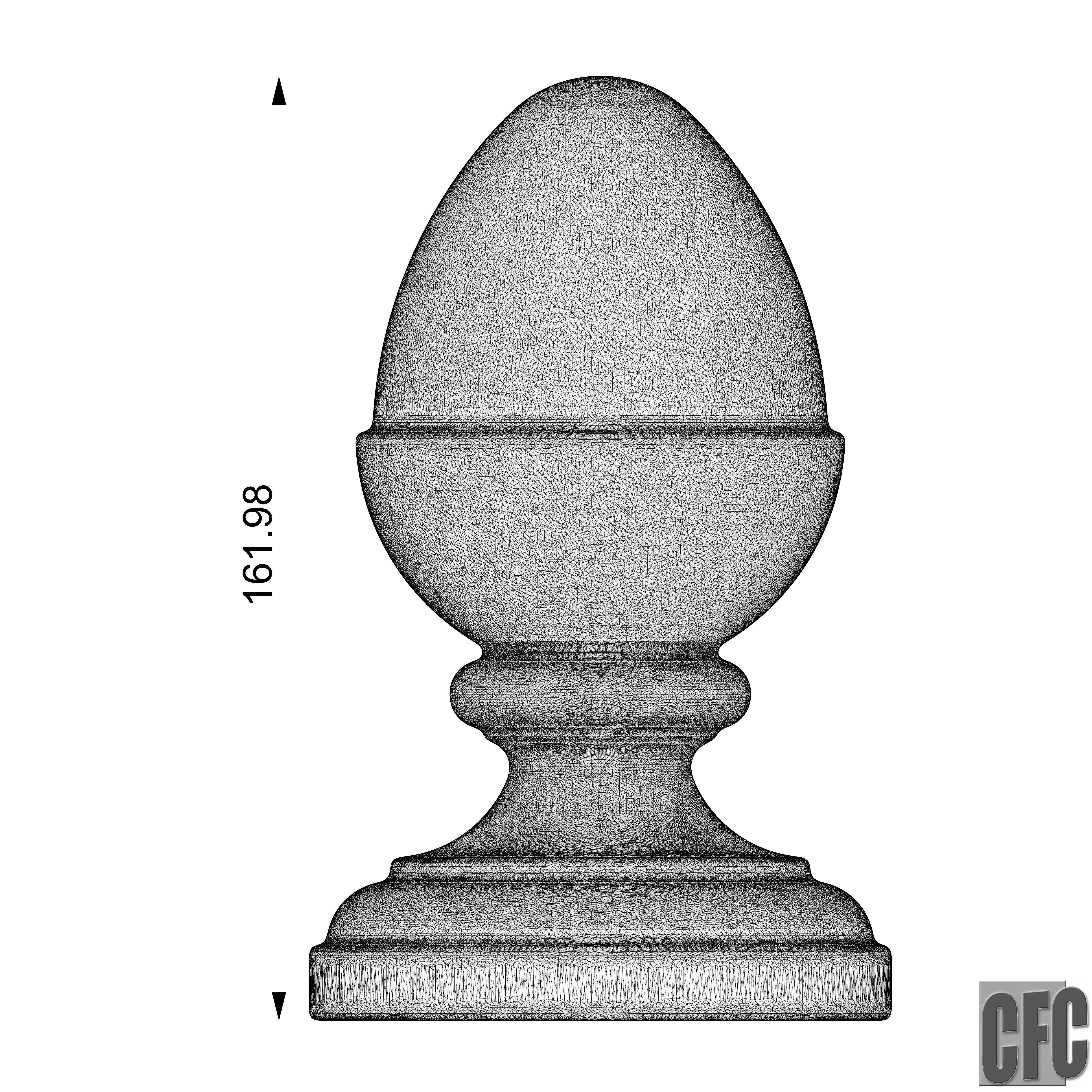 WoodCarving Finial - 3d model for CNC - FinialCFC02 3D print model_10