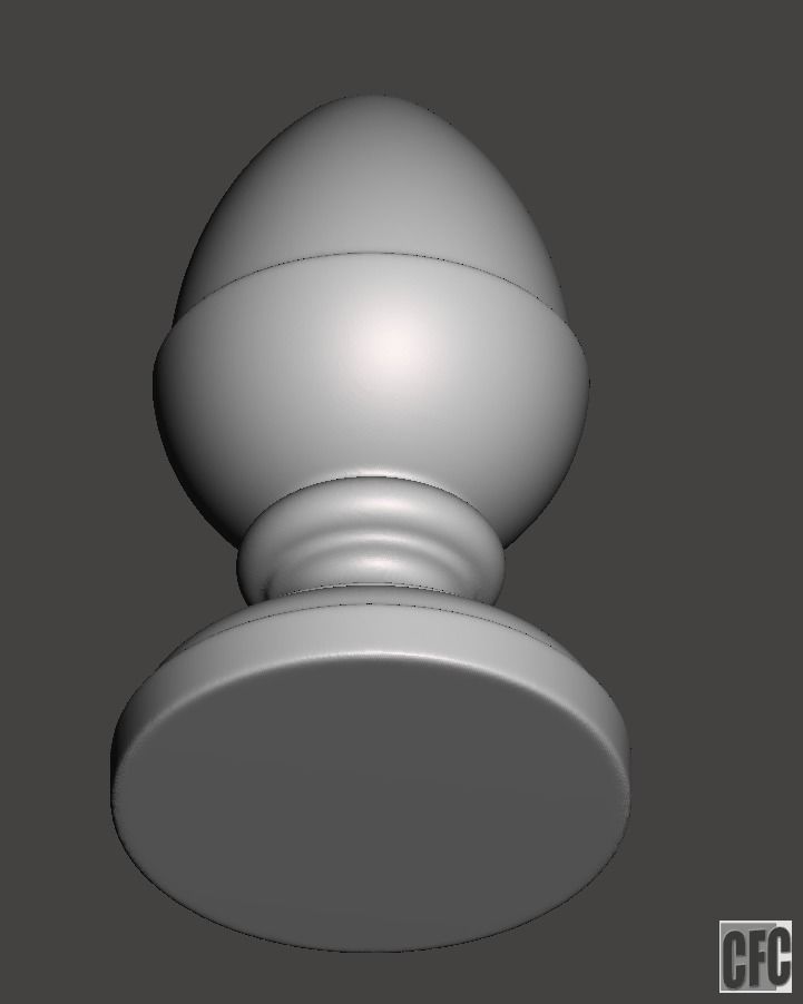 WoodCarving Finial - 3d model for CNC - FinialCFC02 3D print model_3