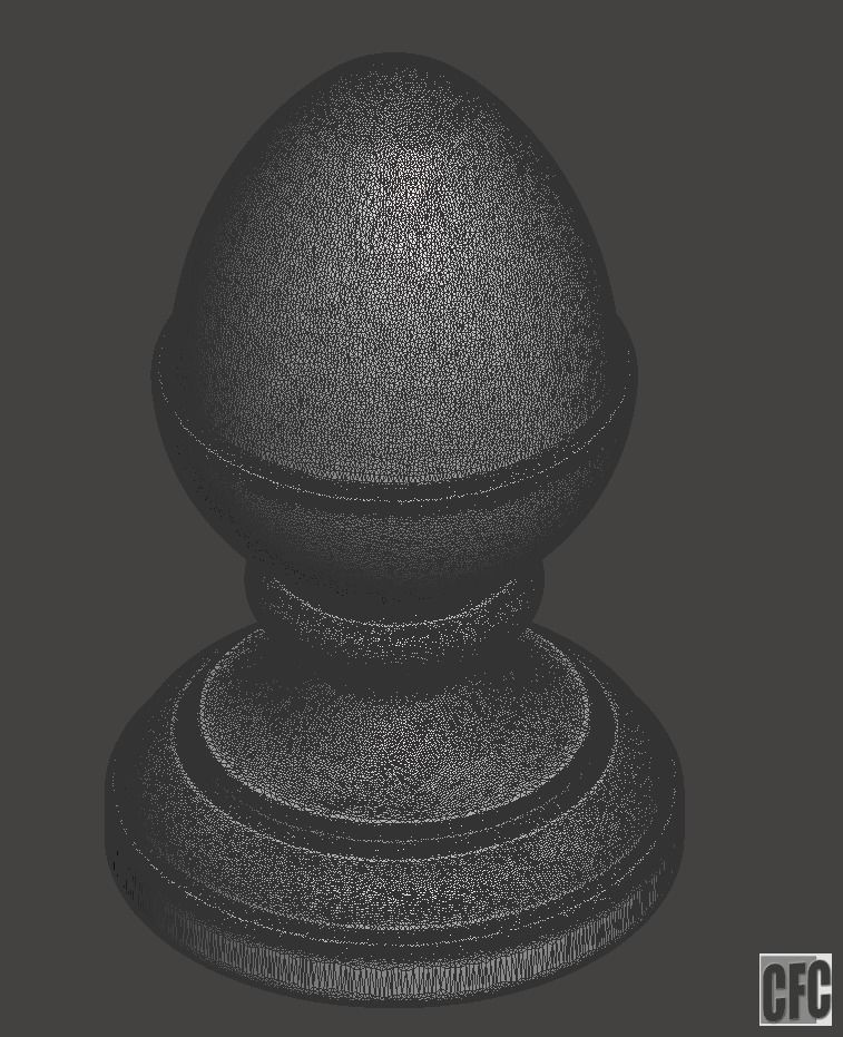 WoodCarving Finial - 3d model for CNC - FinialCFC02 3D print model_5
