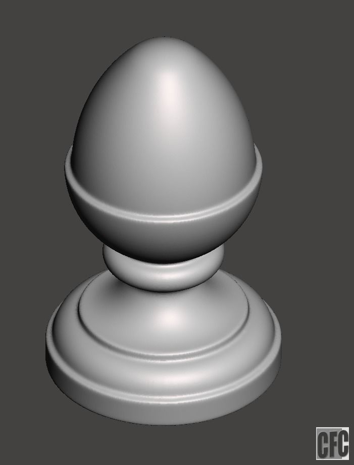 WoodCarving Finial - 3d model for CNC - FinialCFC02 3D print model_1