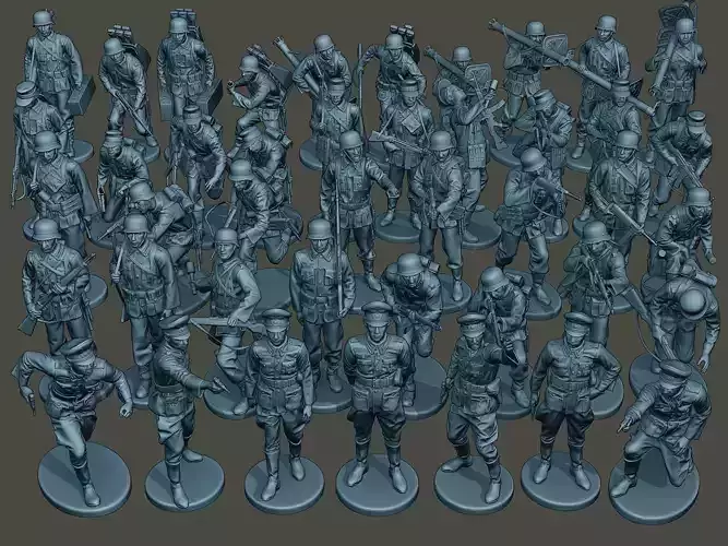 German soldiers ww2 Bundle Pack 1 3D print model