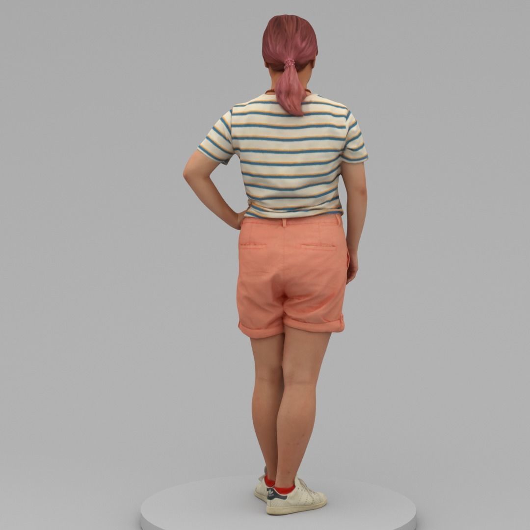 A Fat Woman Posing In Akimbo Posture 3D model_3