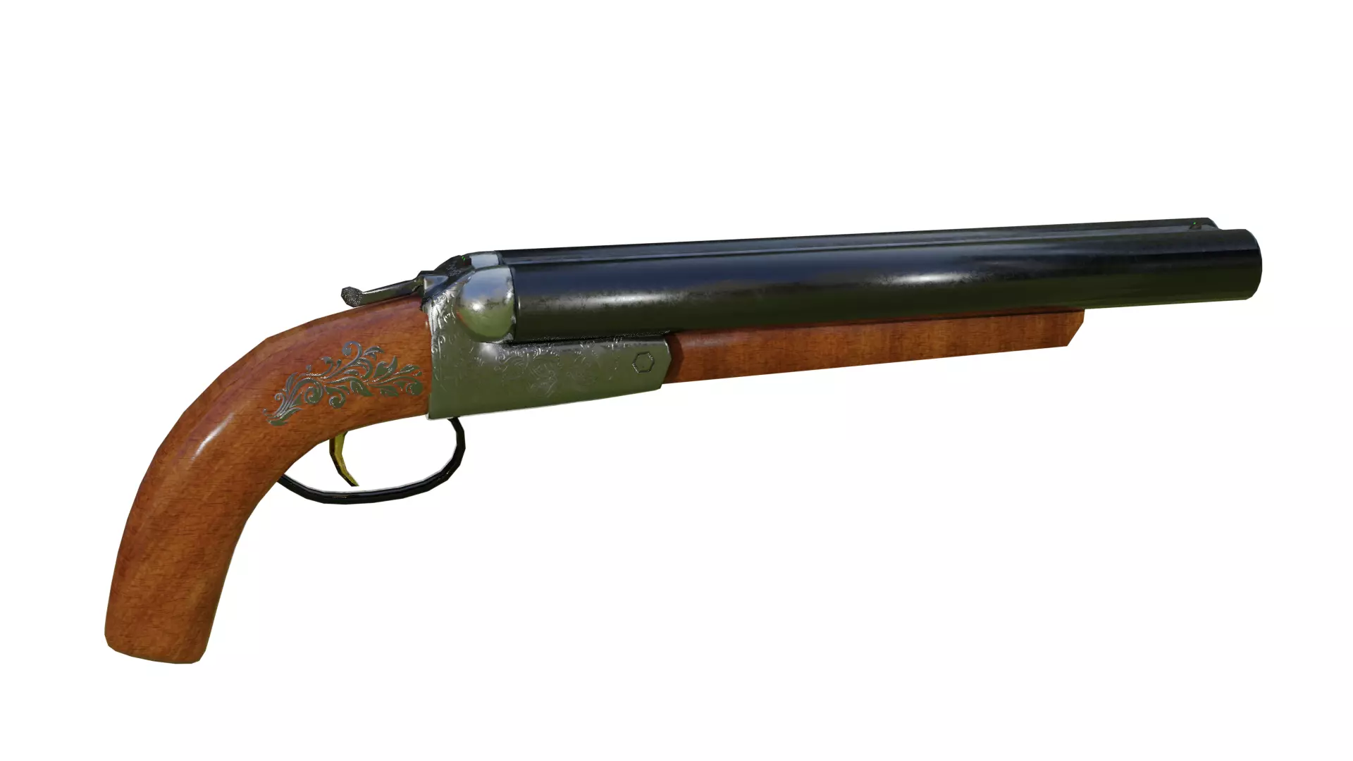 DOUBLE-BARREL SHOTGUN Free low-poly 3D model