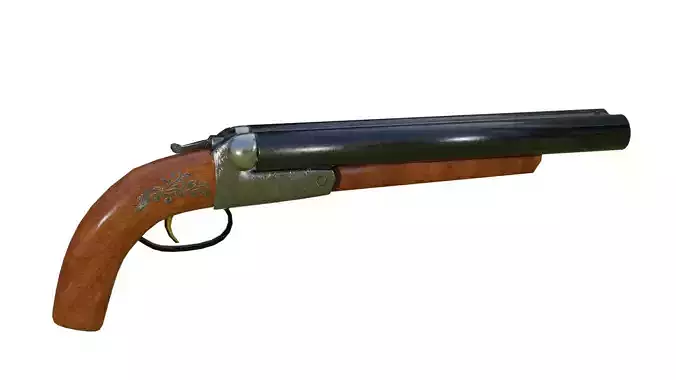 DOUBLE-BARREL SHOTGUN Free low-poly 3D model