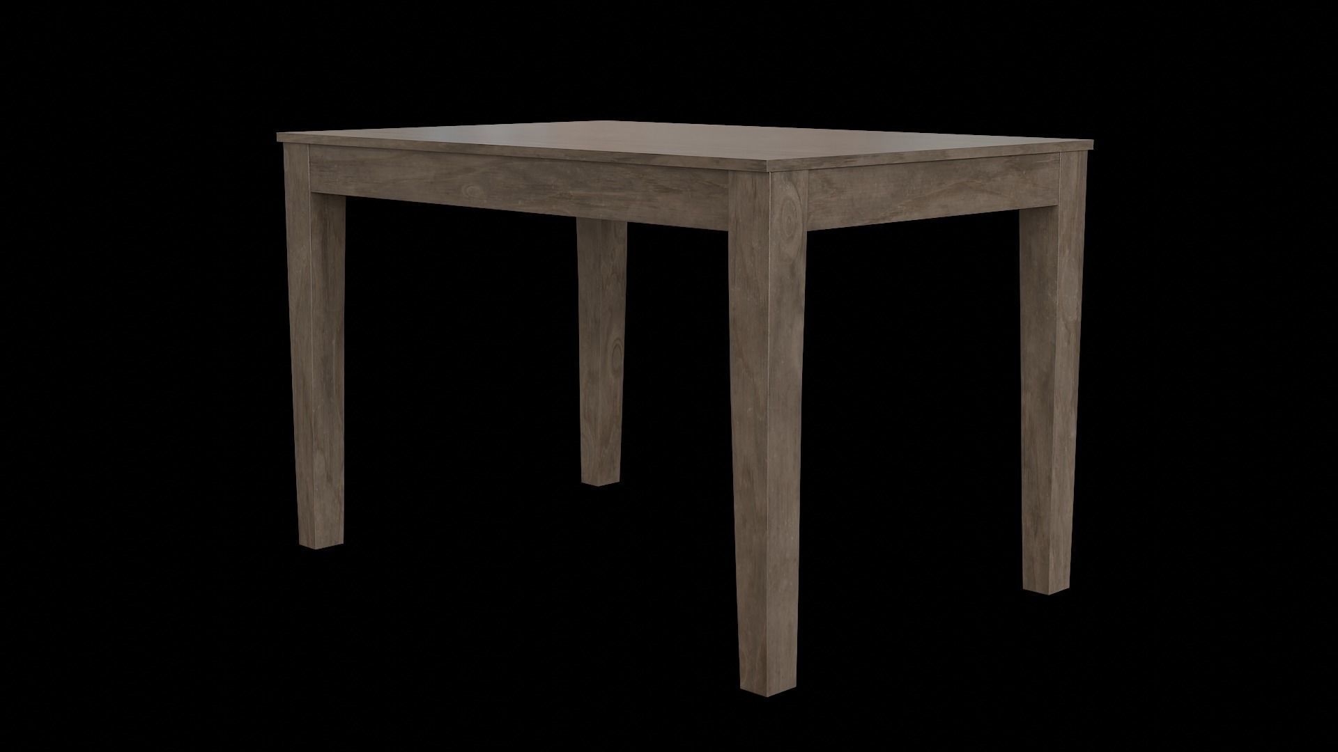 Table wooden 2 Low-poly 3D model_4