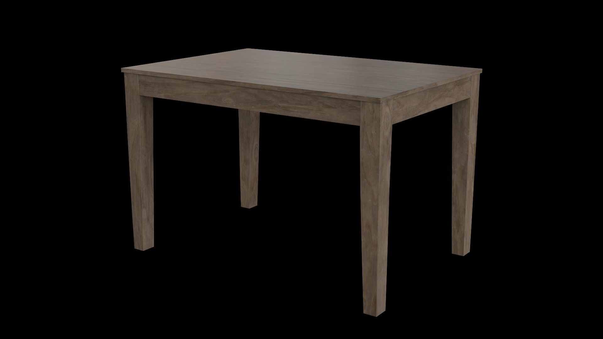 Table wooden 2 Low-poly 3D model_3