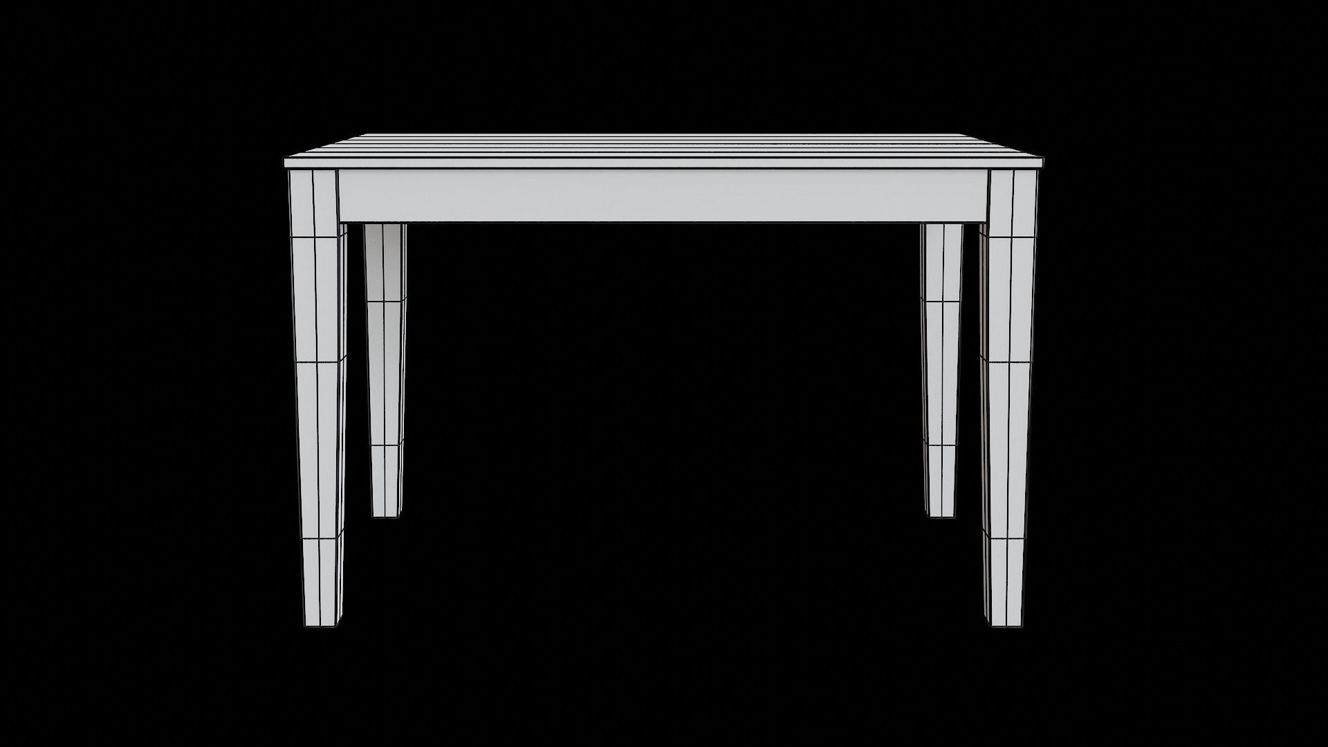 Table wooden 2 Low-poly 3D model_7