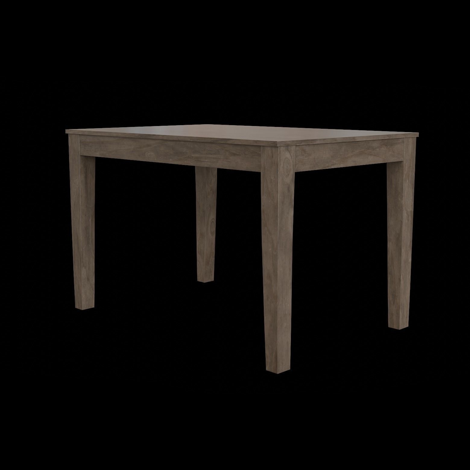 Table wooden 2 Low-poly 3D model_5