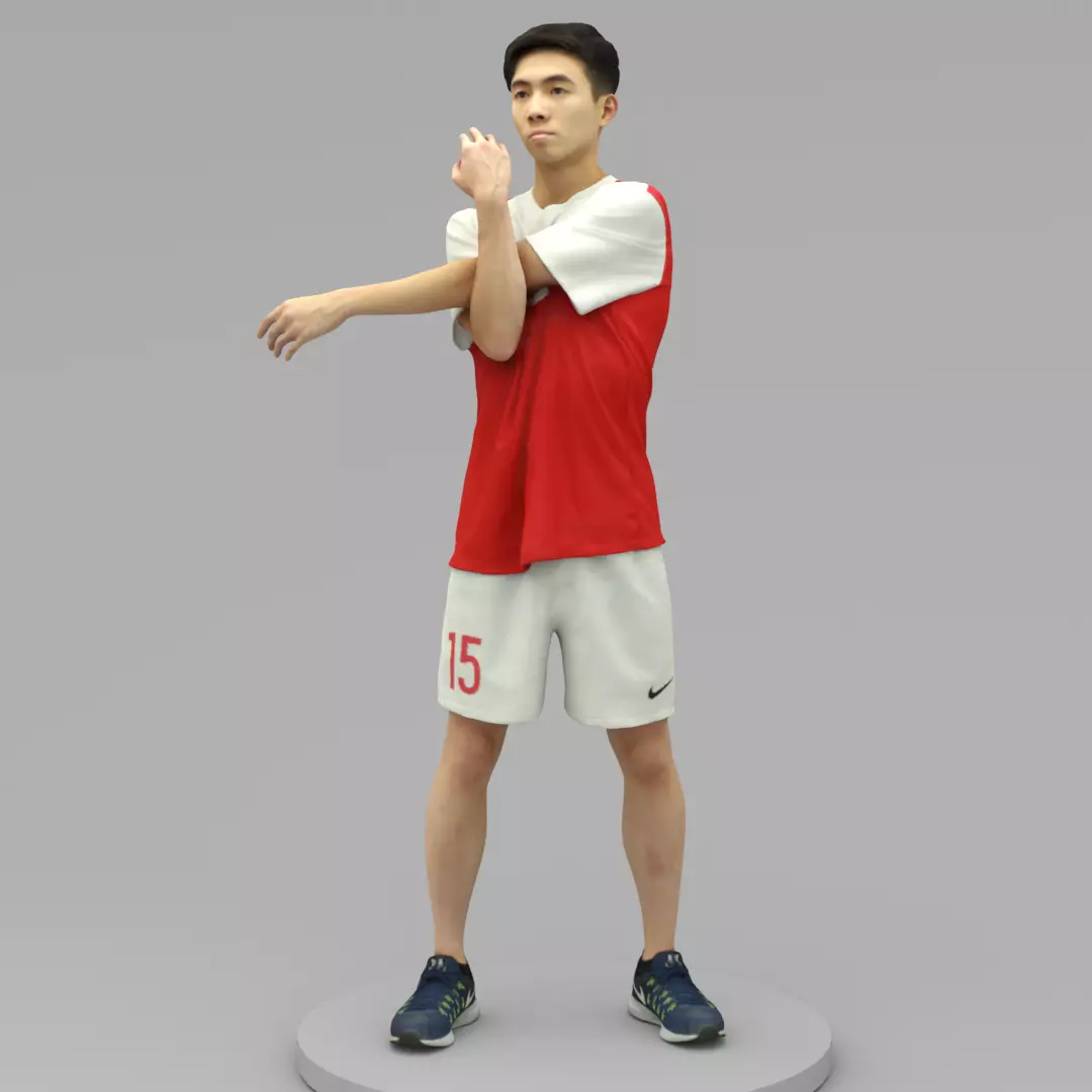 A Young Man Doing Warm Up Stretching 3D model