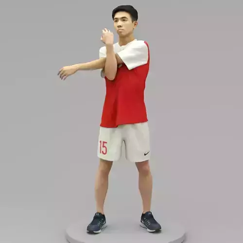 A Young Man  Doing Warm Up Stretching  3D model