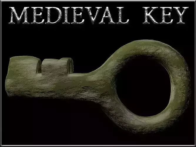 MEDIEVAL DOOR KEY Low-poly 3D model