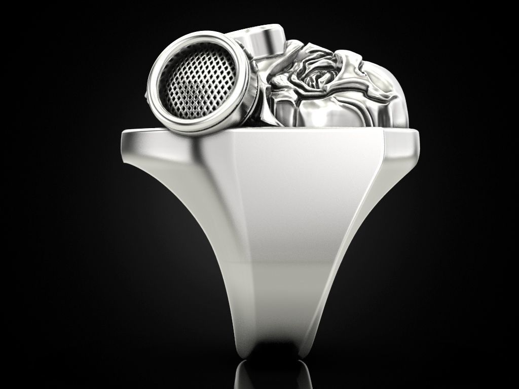 Skull ring with respirator 3D print model_7