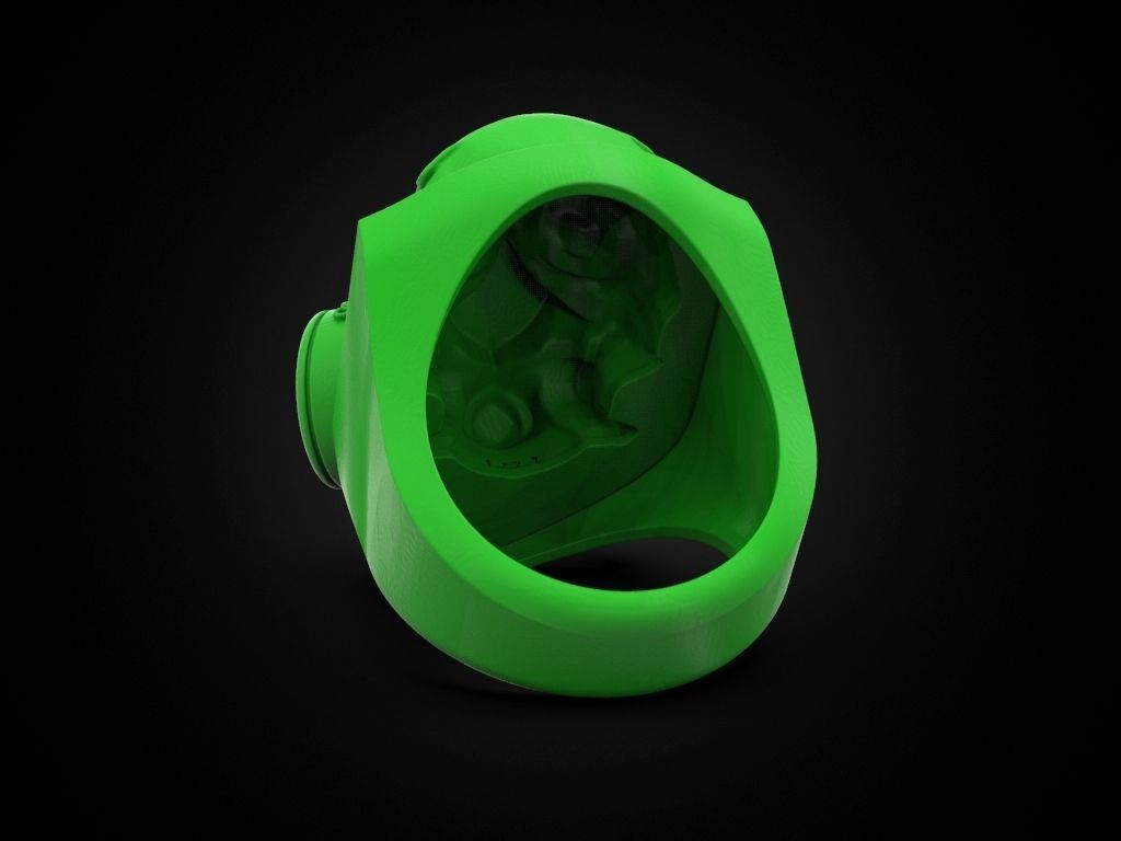 Skull ring with respirator 3D print model_14