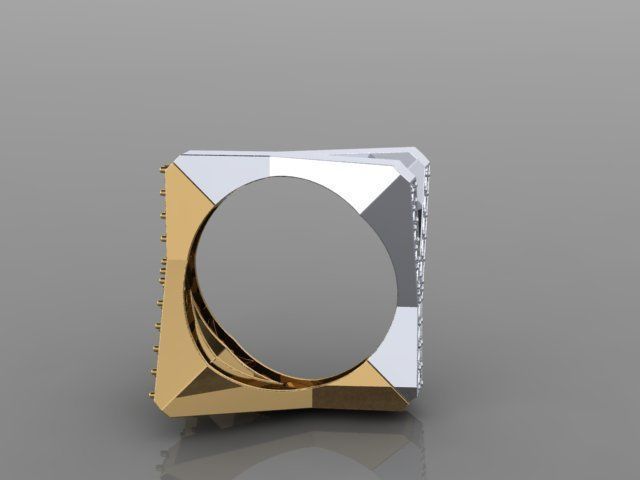 4Y4You gold and diamond ring 3D print model_14