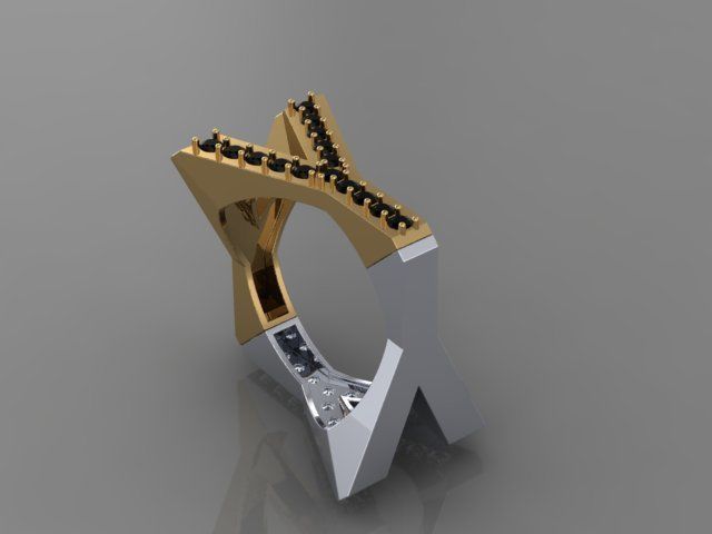 4Y4You gold and diamond ring 3D print model_13