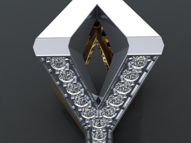 4Y4You gold and diamond ring 3D print model_15