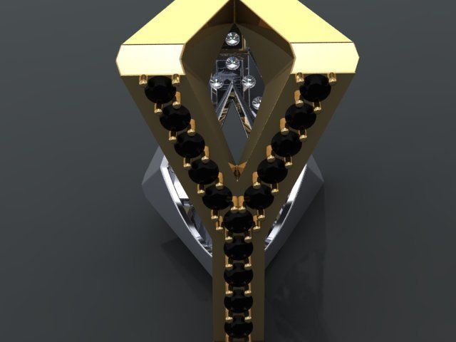 4Y4You gold and diamond ring 3D print model_16