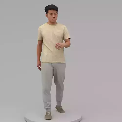 A Strong Man Walking Along 3D model