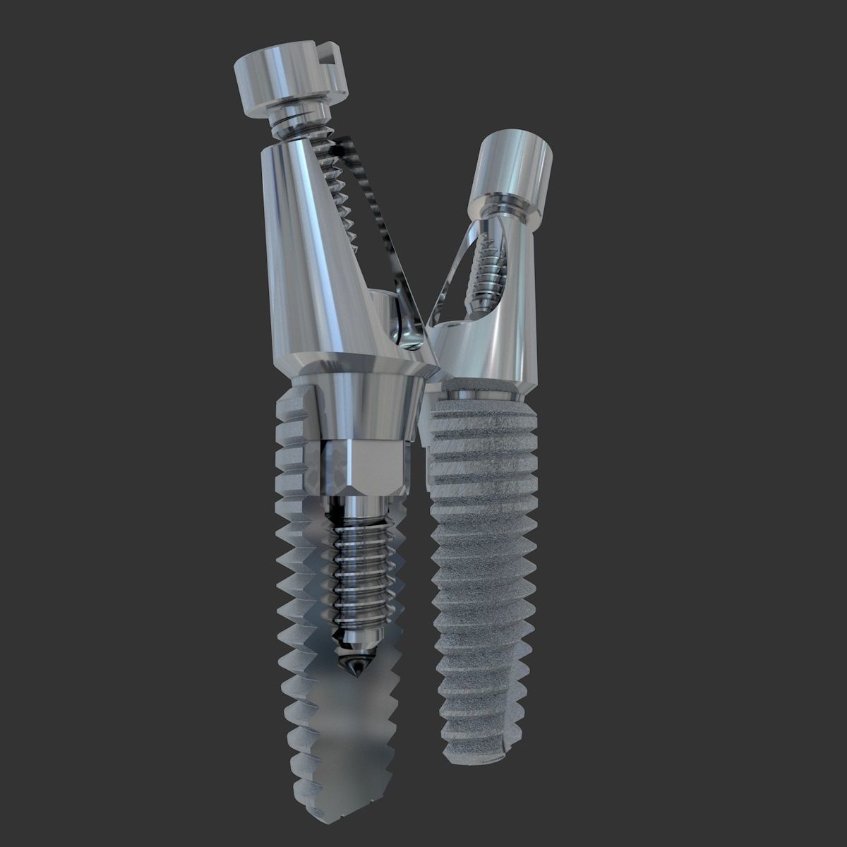 Angular abutment and sectional implant 3D model_9