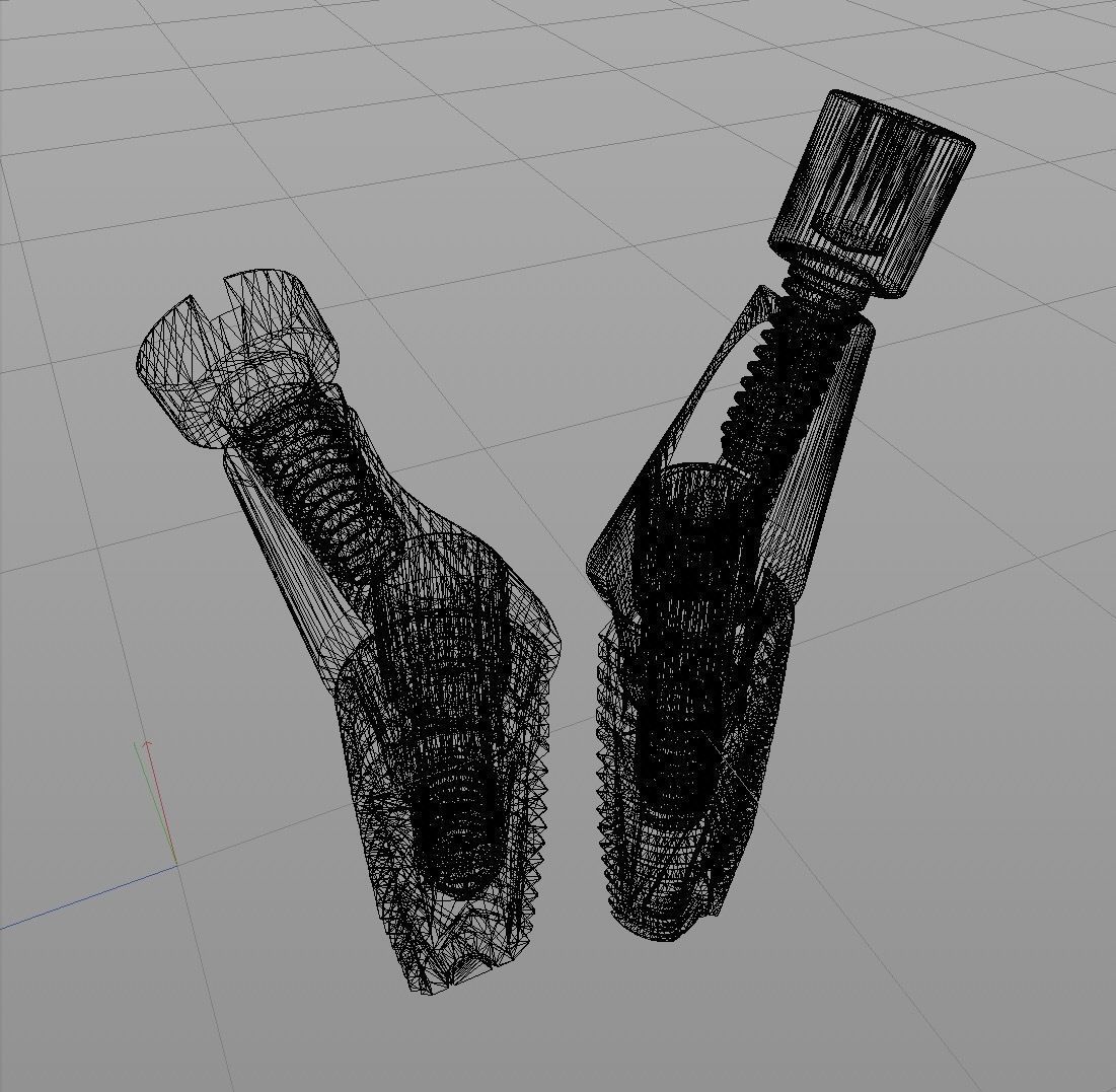 Angular abutment and sectional implant 3D model_5
