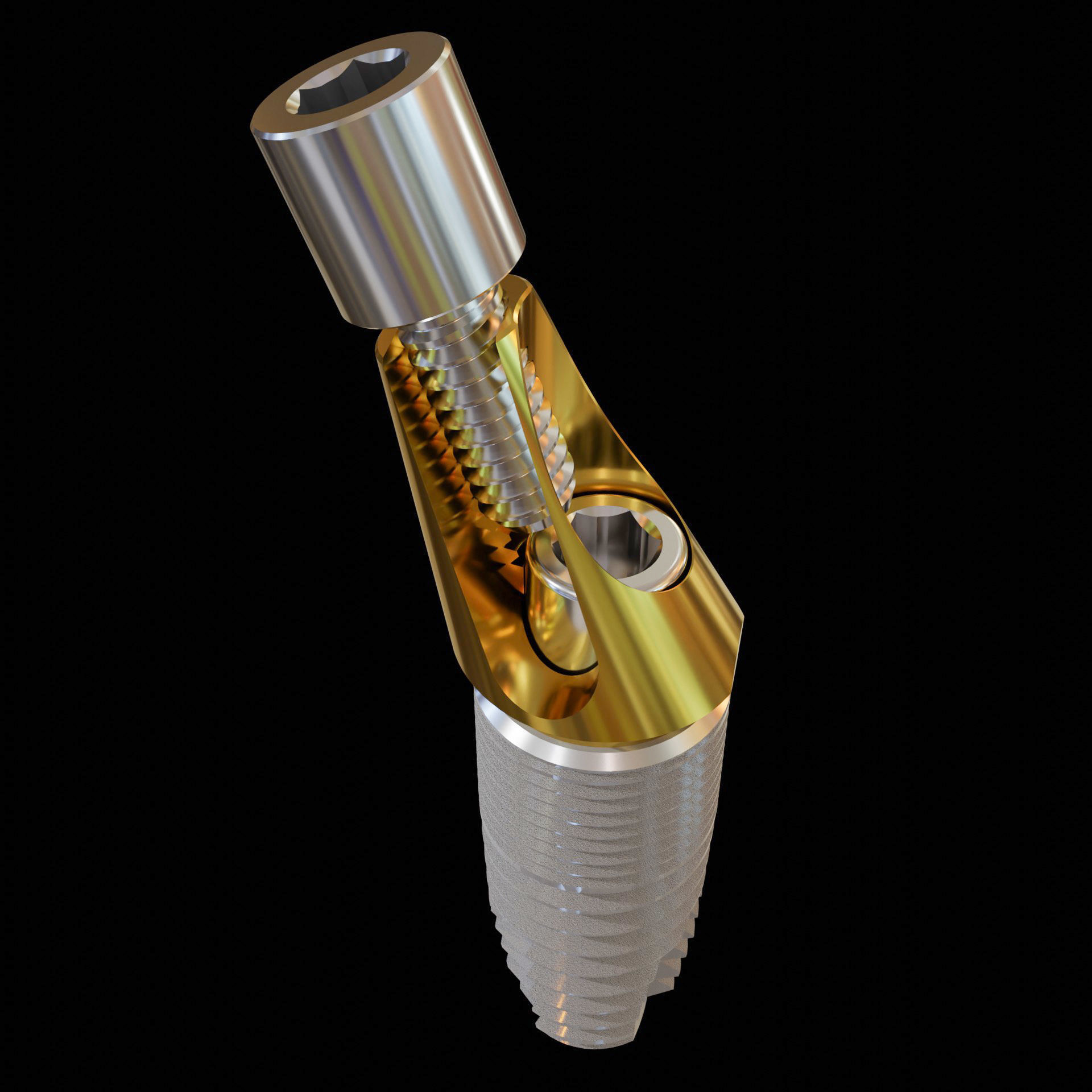Angular abutment and sectional implant 3D model_2