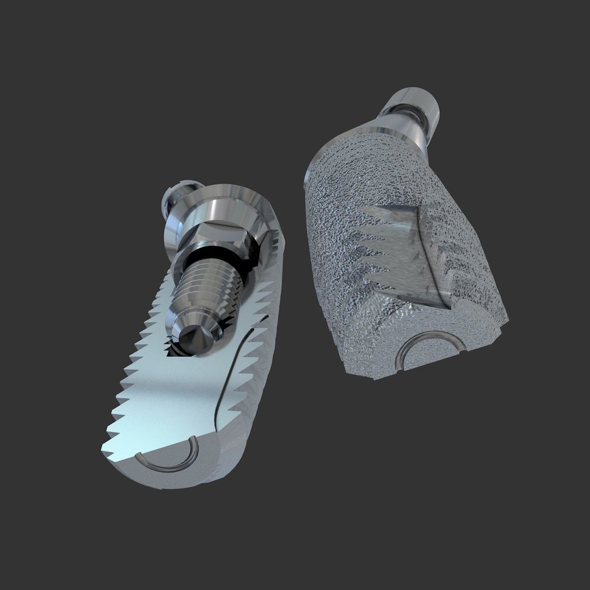 Angular abutment and sectional implant 3D model_8