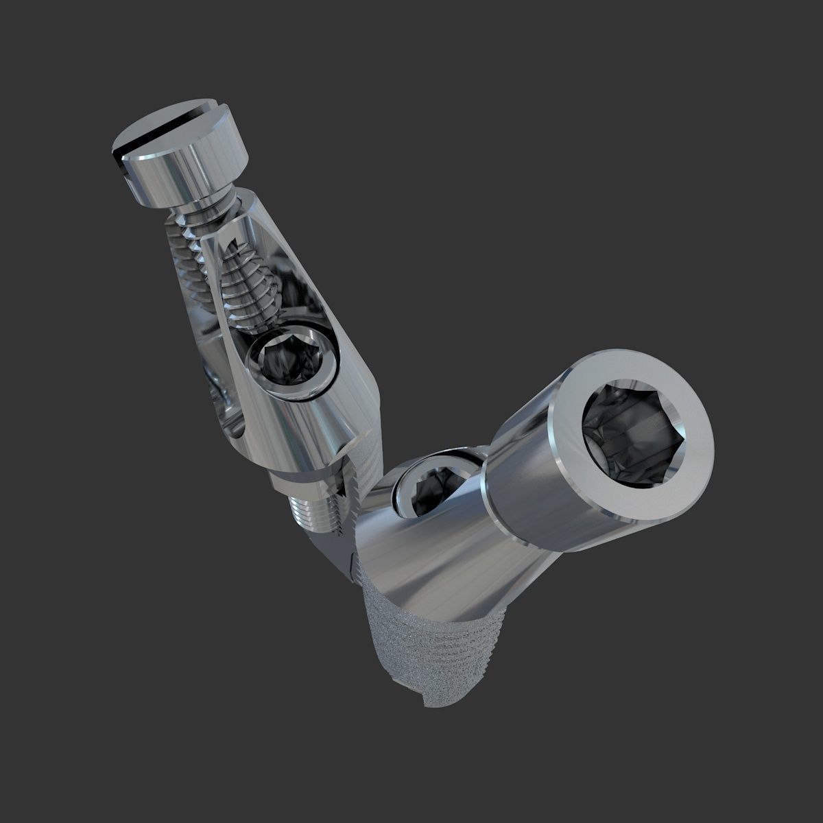 Angular abutment and sectional implant 3D model_7