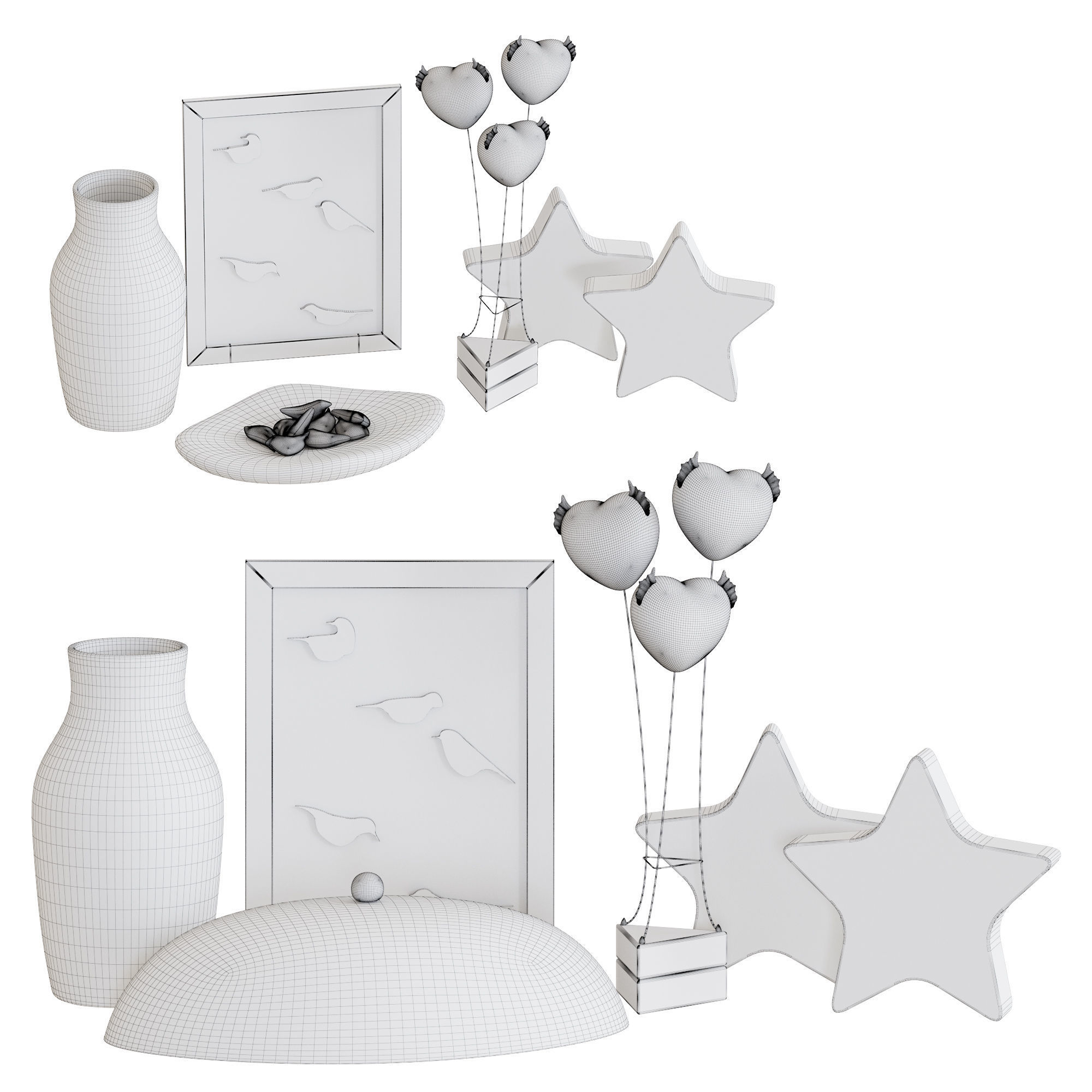 Decor Set Valentines Day 3D model_1