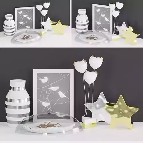 Decor Set Valentines Day 3D model