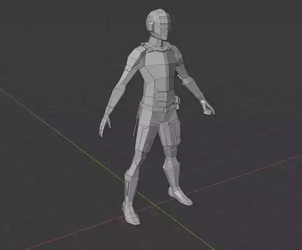 Futuristic Soldier Low Poly Fully Rigged Game Ready