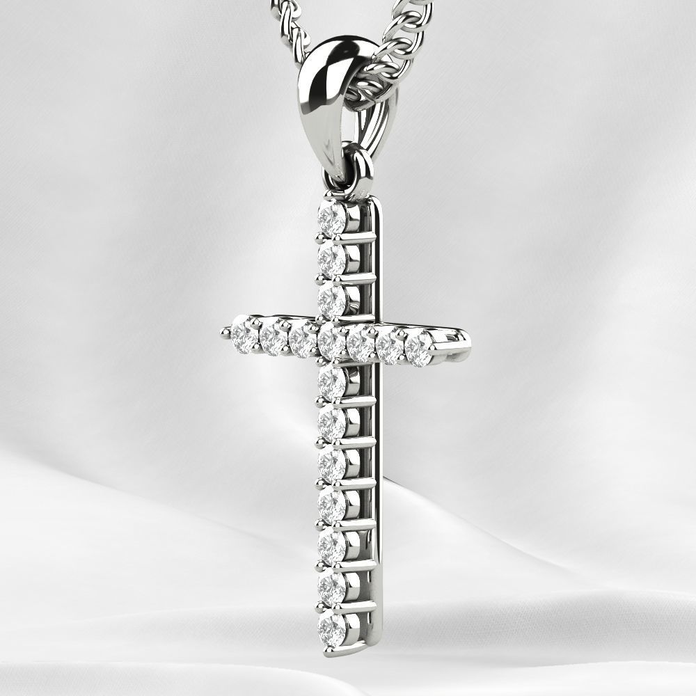 Tiffanys Style Cross Gold Pendant 3D print model_13