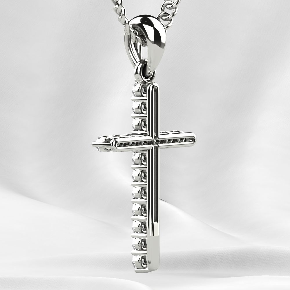 Tiffanys Style Cross Gold Pendant 3D print model_17