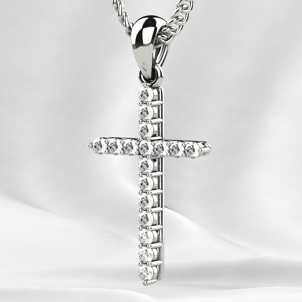 Tiffanys Style Cross Gold Pendant 3D print model_12