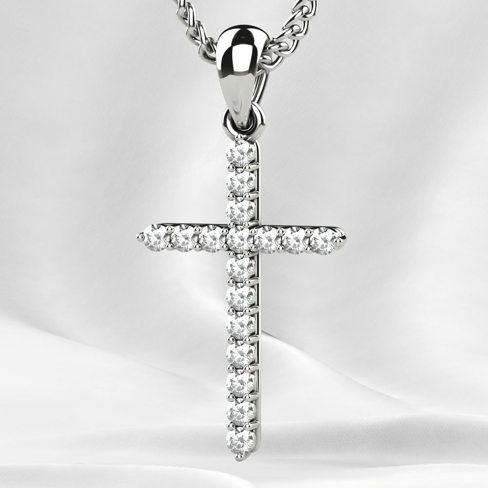 Tiffanys Style Cross Gold Pendant 3D print model_11