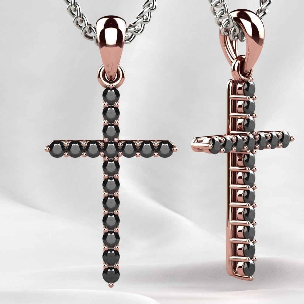 Tiffanys Style Cross Gold Pendant 3D print model_6