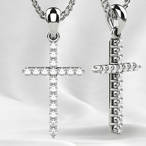 Tiffanys Style Cross Gold Pendant 3D print model