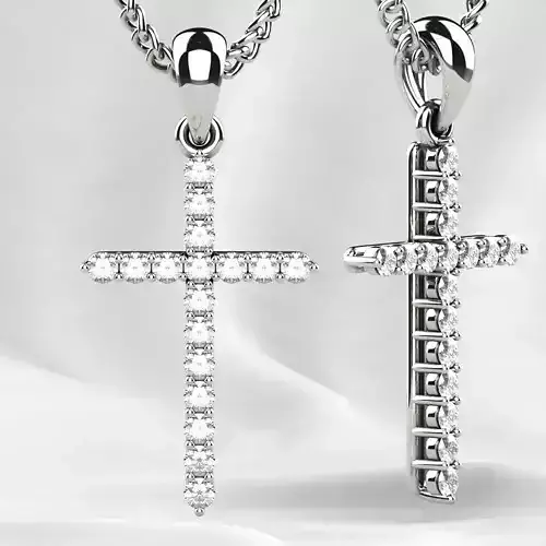 Tiffanys Style Cross Gold Pendant 3D print model