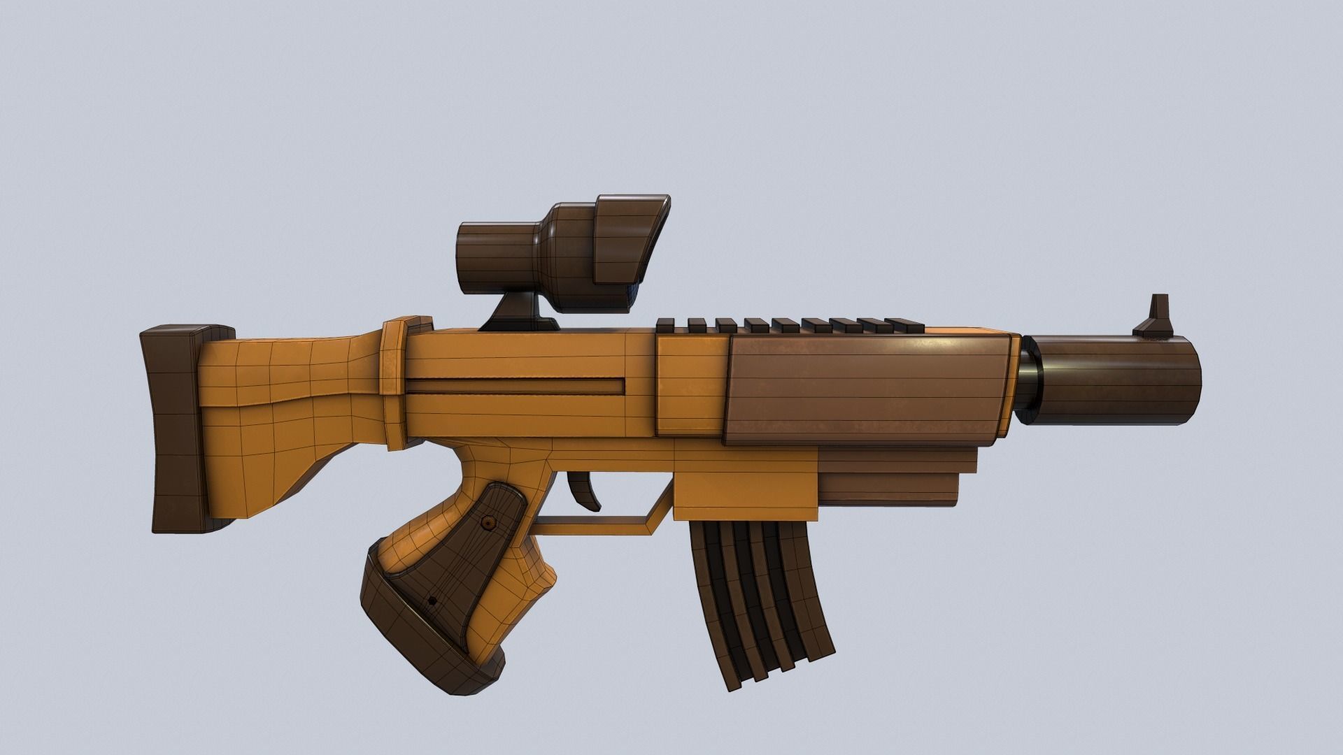 Cartoon Stylized Scar Shotgun 3D model_8