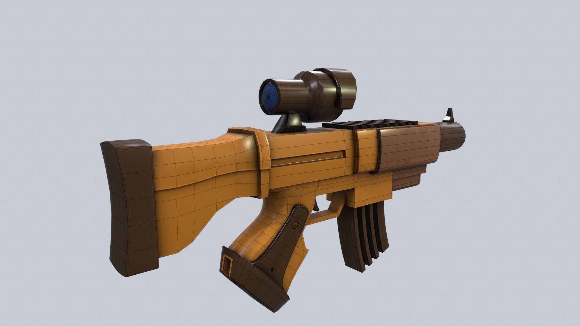 Cartoon Stylized Scar Shotgun 3D model_9