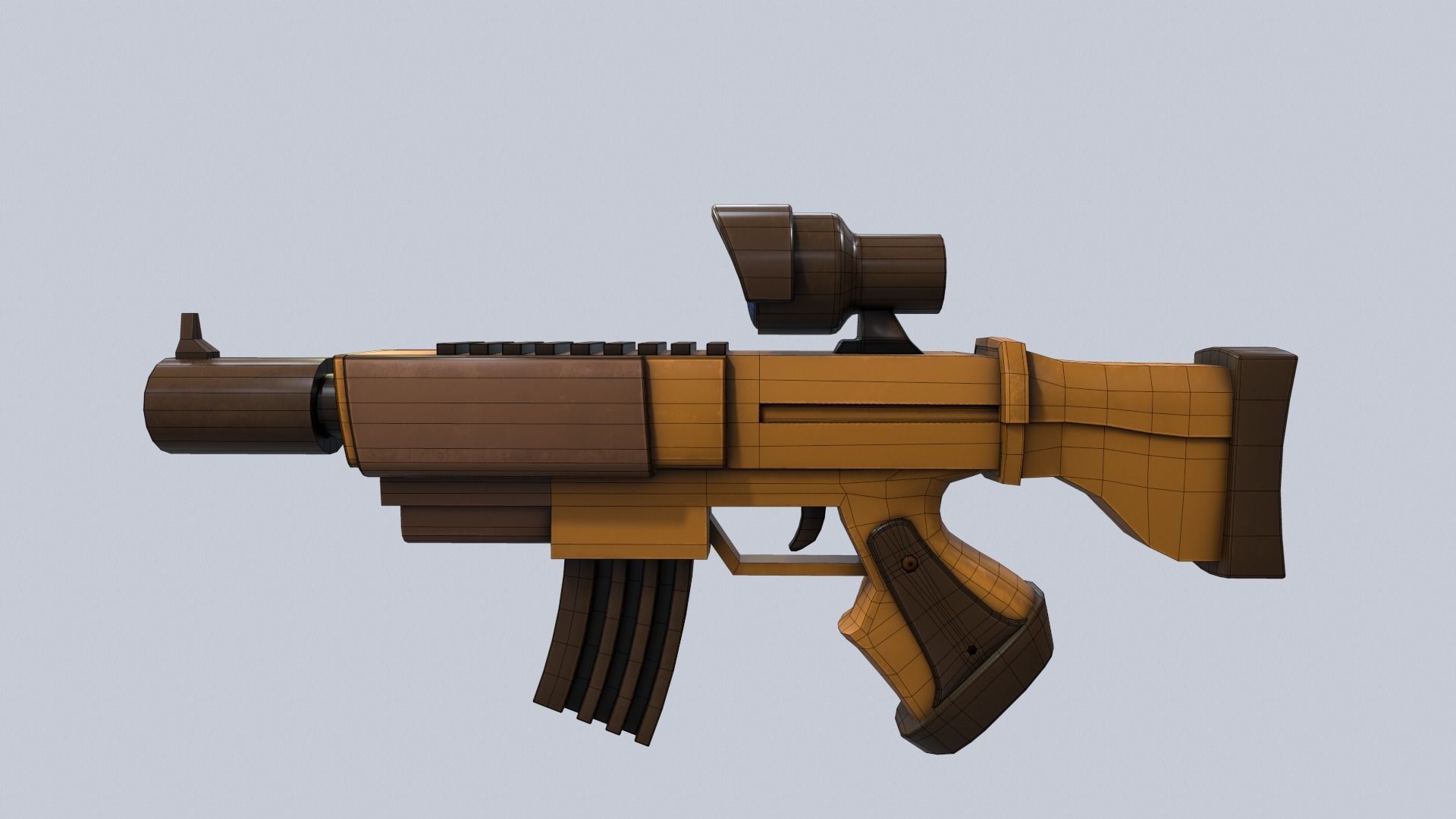 Cartoon Stylized Scar Shotgun 3D model_11