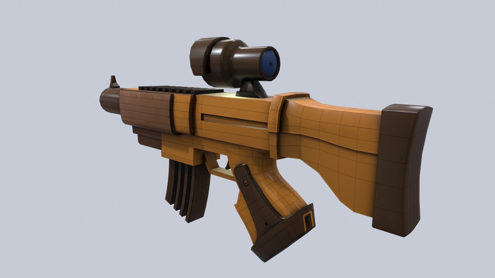 Cartoon Stylized Scar Shotgun 3D model_10