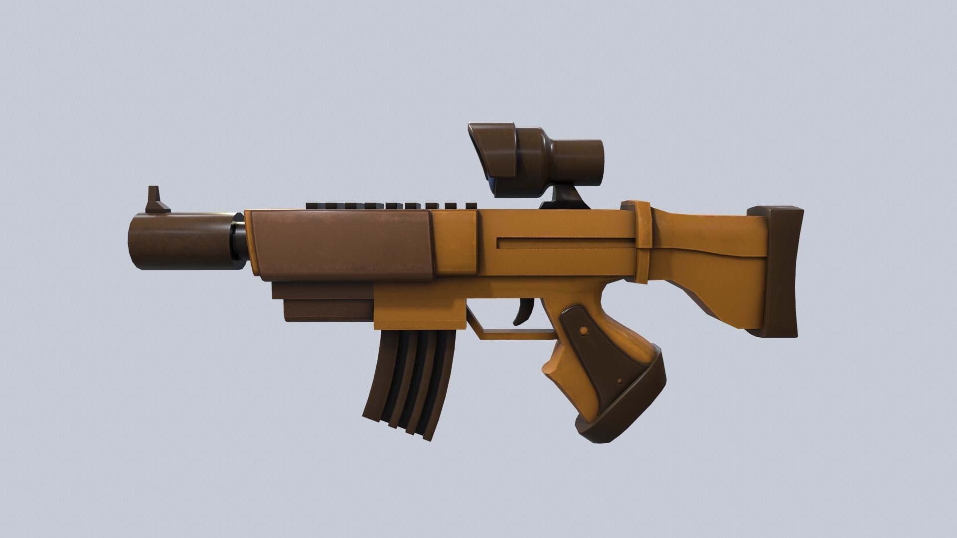 Cartoon Stylized Scar Shotgun 3D model_3