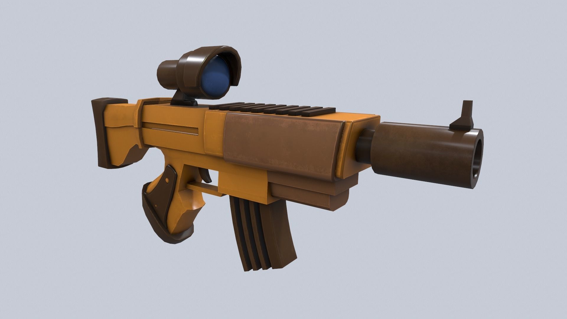 Cartoon Stylized Scar Shotgun 3D model_4